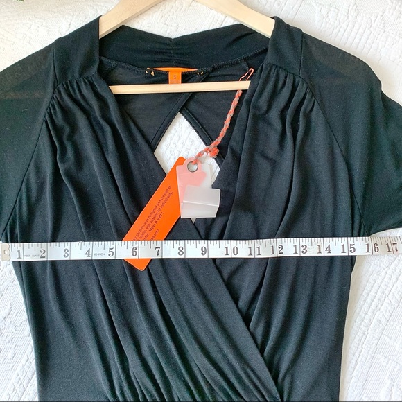 NWT Anthropologie Anama Faux Wrap Open Back Dress Black SM - Picture 13 of 16